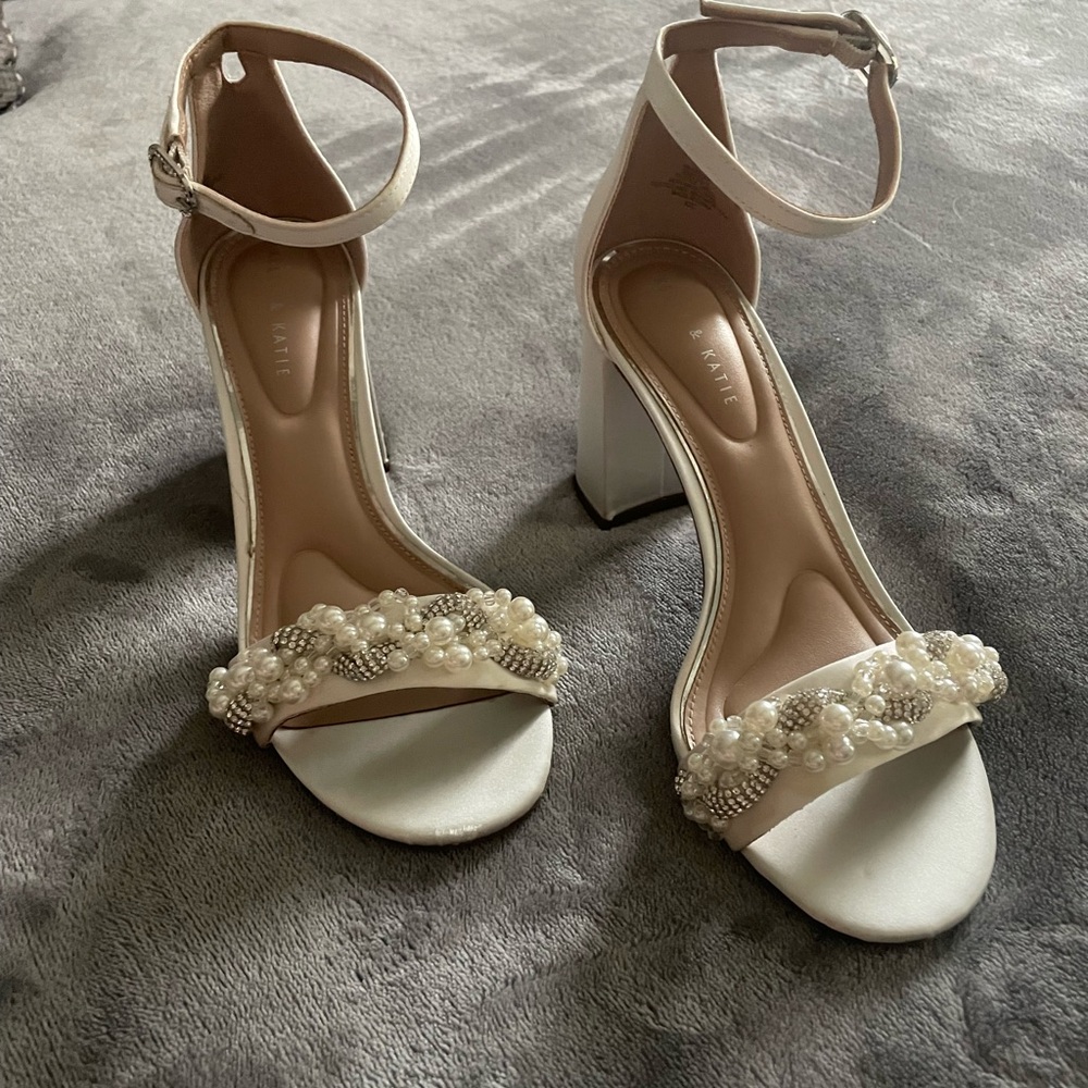 Kelly Katie White Heels, Wedding Heels